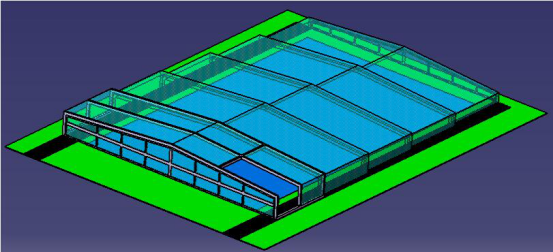 Model F low profile pool enclosure