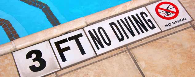 Diving not allowed sign