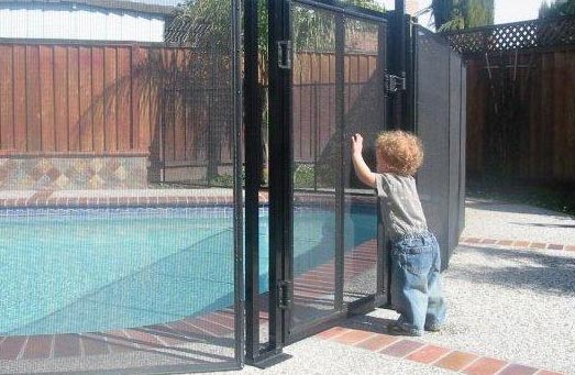 High swimming pool fence