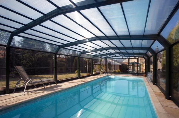 Fixed swimming pool enclosure