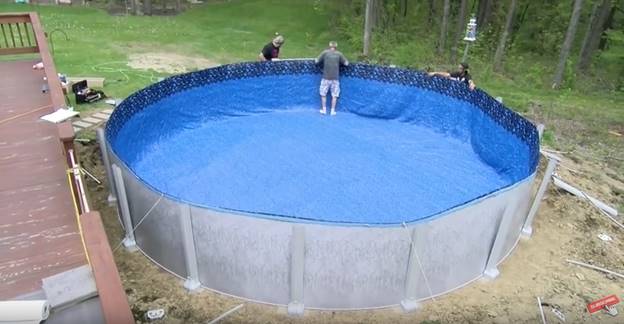 After installing the pool liner
