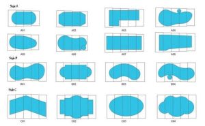 Different shapes of swimming pool