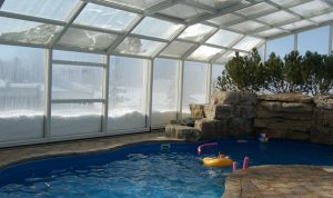 Section of fixed pool enclosure