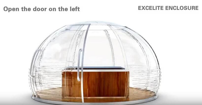 Retractable hot tub enclosure