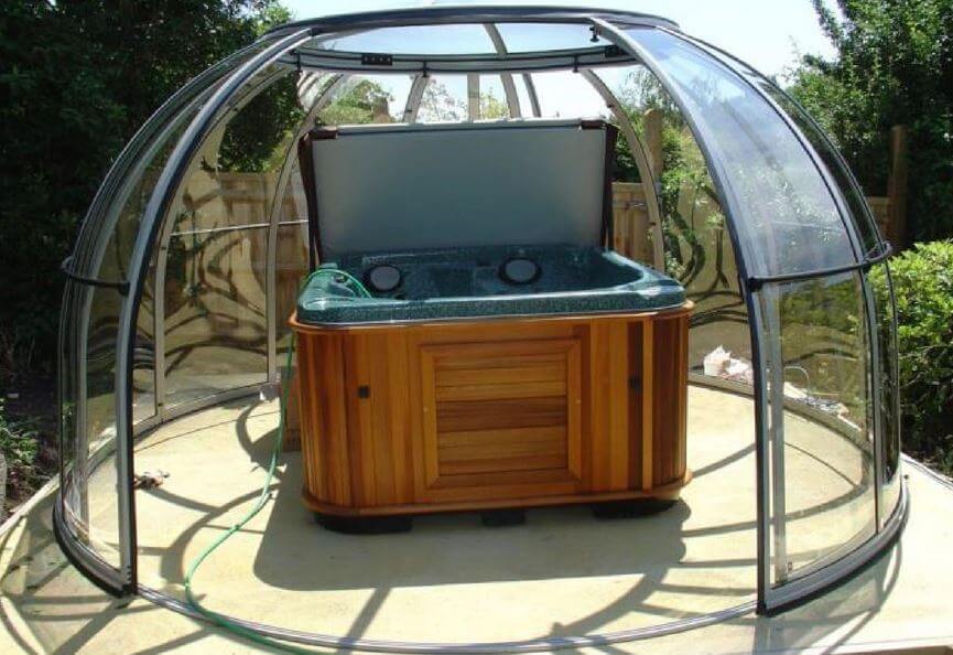 Hot tub dome enclosure
