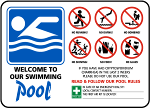 Swimming pool signs