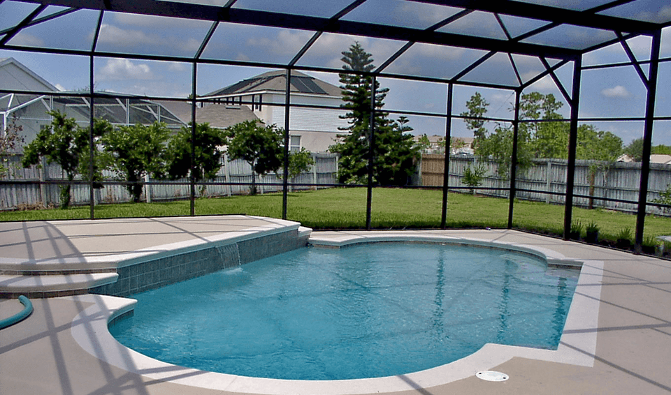 Swimming pool patio enclosure