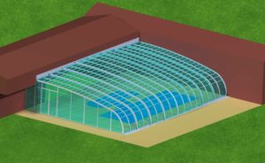 Wall mount swimming pool enclosure