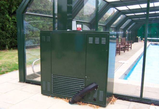 Pool enclosure space heater