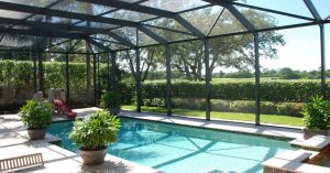 Painted sunroom enclosure