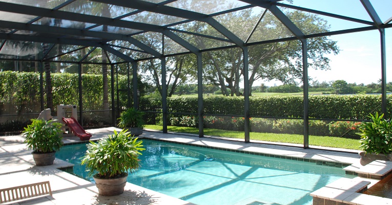 Painted sunroom enclosure