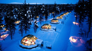 Glamping dome in Kakslauttanen Arctic Resort in Finland